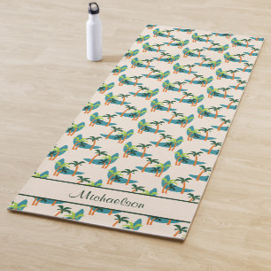 Mid Century Modern Palm Oasis Yoga Mat