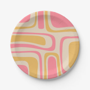 Mid Century Modern Palm Springs Retro Abstract  Paper Plate