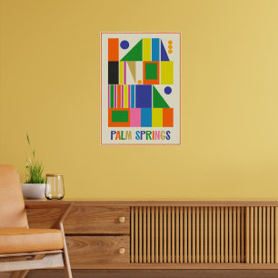 Mid Century Modern Palm Springs Retro Travel Poster