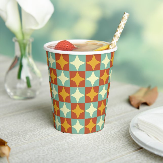 Mid-Century Modern Paper Cups – Retro Baby Shower  (Insitu)