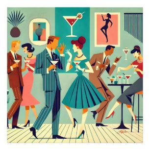 Mid Century Modern Party The Martini Dance Photo Print