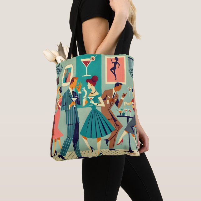 Mid Century Modern Party The Martini Dance Tote Bag (Close Up)