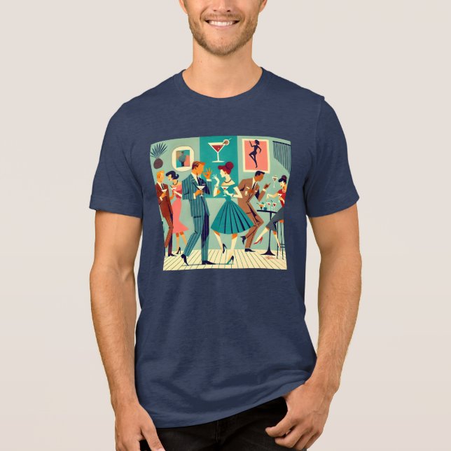 Mid Century Modern Party The Martini Dance Tri-Blend Shirt (Front)