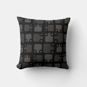 Mid Century Modern Pattern Black Cushion