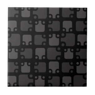 Mid Century Modern Pattern Black Tile
