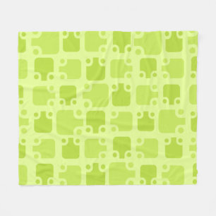 Mid Century Modern Pattern Chartreuse Fleece Blanket