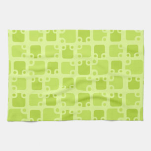 Mid Century Modern Pattern Chartreuse Tea Towel