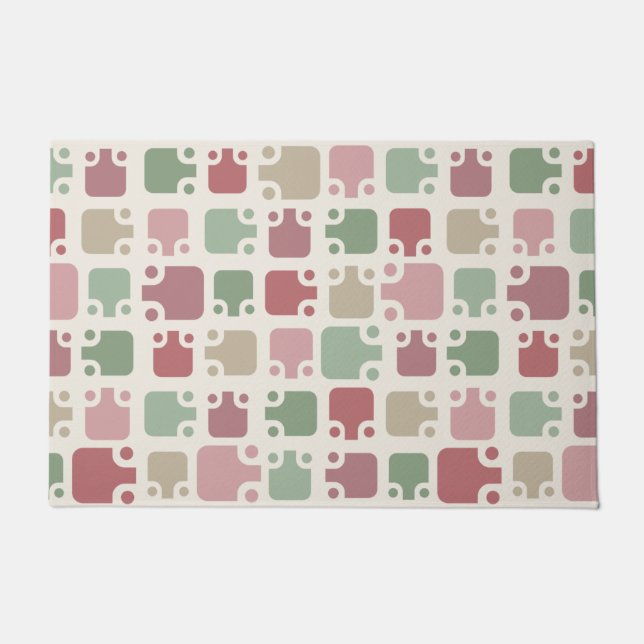 Mid Century Modern Pattern Christmas Doormat (Front)