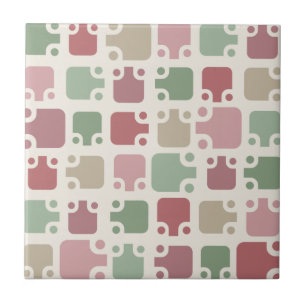 Mid Century Modern Pattern Christmas Tile