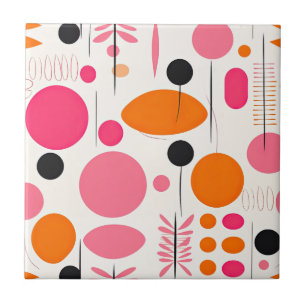 Mid Century Modern Pattern Colourful Bohemian RETR Tile
