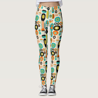 Mid Century Modern Pattern Colourful Retro Stylish Leggings