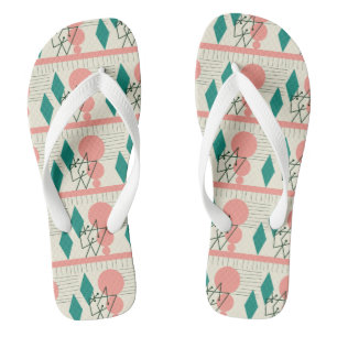 MID CENTURY MODERN Pattern Flip Flops