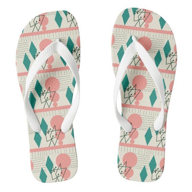 MID CENTURY MODERN Pattern Flip Flops (Footbed)