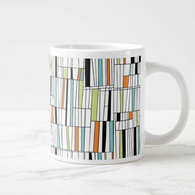 Mid Century Modern Pattern Large Coffee Mug (Right)