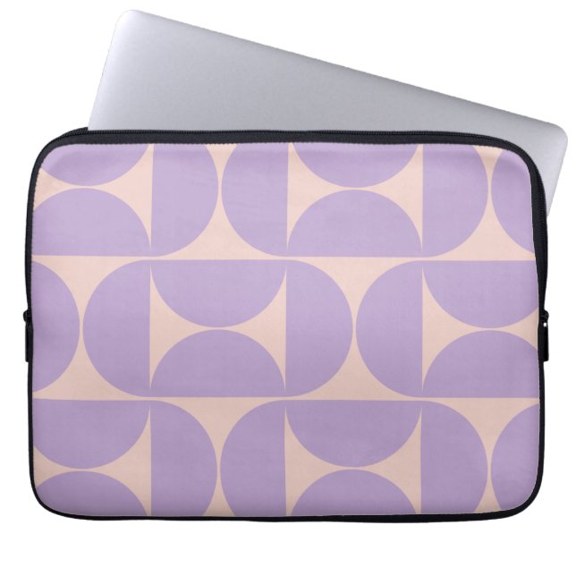 Mid Century Modern Pattern Lavender Laptop Sleeve (Front)