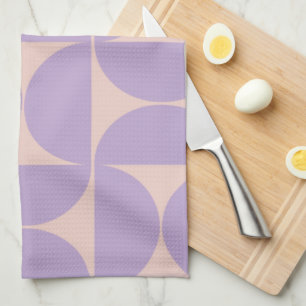 Mid Century Modern Pattern Lavender Tea Towel