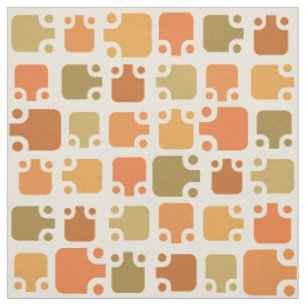 Mid Century Modern Pattern Ochre Fabric
