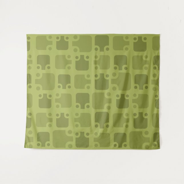 Mid Century Modern Pattern Olive Green Tapestry (Front (Horizontal))