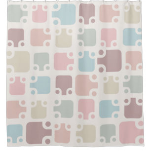 Mid Century Modern Pattern Pastel Shower Curtain