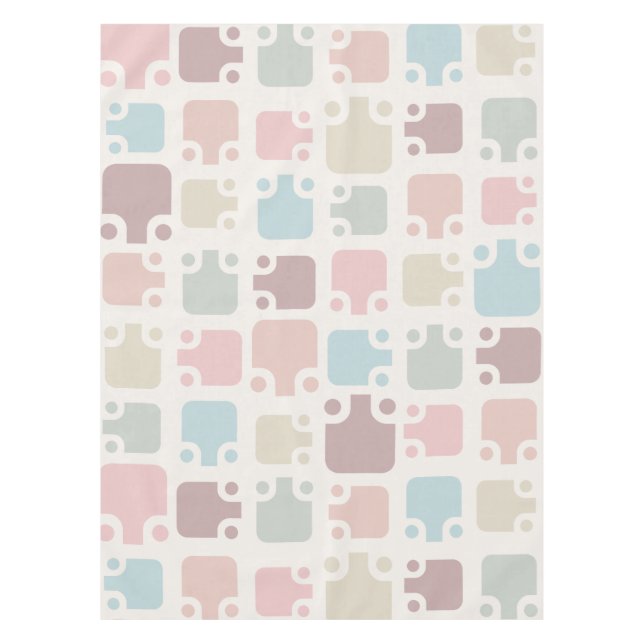 Mid Century Modern Pattern Pastel Tablecloth (Front)