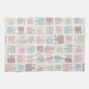Mid Century Modern Pattern Pastel Tea Towel