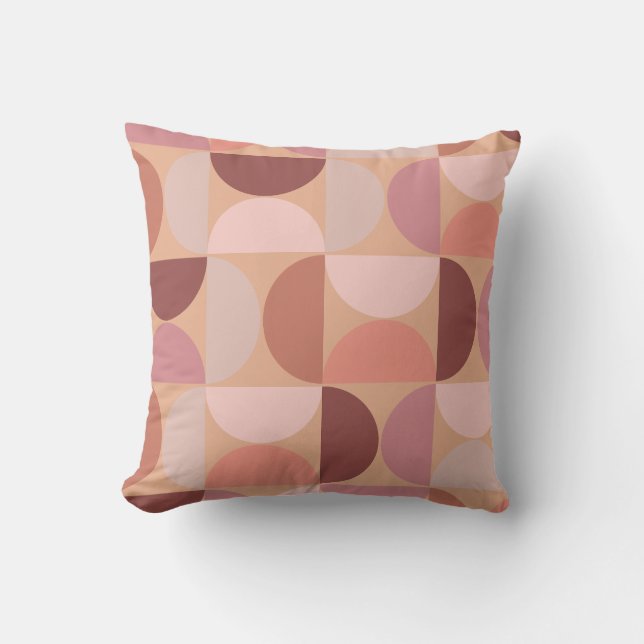 Mid Century Modern Pattern Peach Fuzz Cushion (Front)