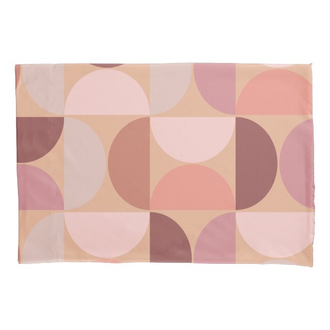 Mid Century Modern Pattern Peach Fuzz Pillowcase (Front)