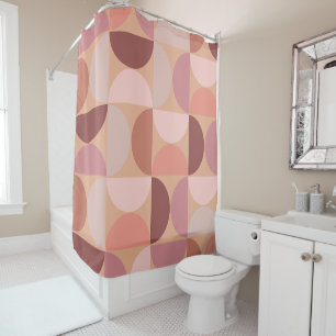 Mid Century Modern Pattern Peach Fuzz Shower Curtain