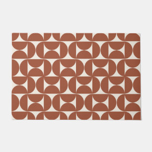 Mid Century Modern Pattern Rust Terracotta Doormat