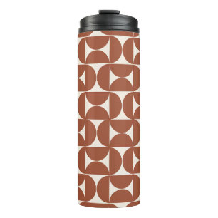 Mid Century Modern Pattern Rust Terracotta Thermal Tumbler
