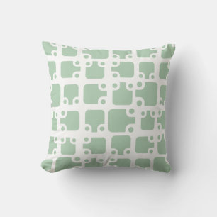Mid Century Modern Pattern Sage Green Cushion