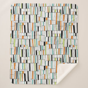 Mid Century Modern Pattern Sherpa Blanket