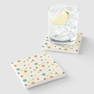 Mid Century Modern Pattern Stone Coaster