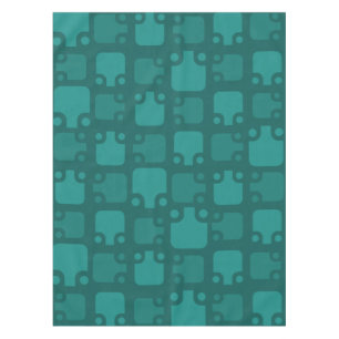 Mid Century Modern Pattern Teal Tablecloth