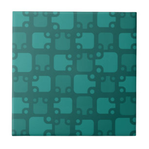 Mid Century Modern Pattern Teal Tile