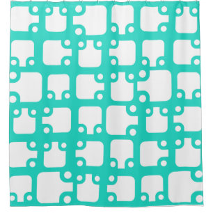 Mid Century Modern Pattern Turquoise 2 Shower Curtain