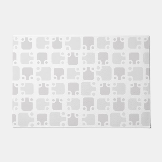 Mid Century Modern Pattern White Doormat (Front)