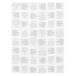 Mid Century Modern Pattern White Tablecloth