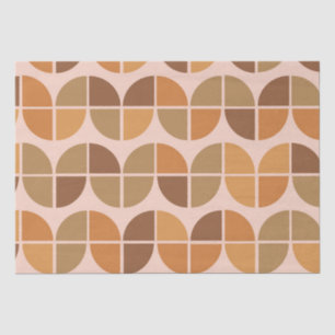  Mid Century Modern Pattern with geometric orange  Tissue Paper