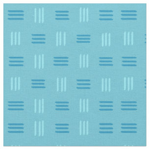 Mid Century Modern Patterned Lines (Sky Blue) Fabric