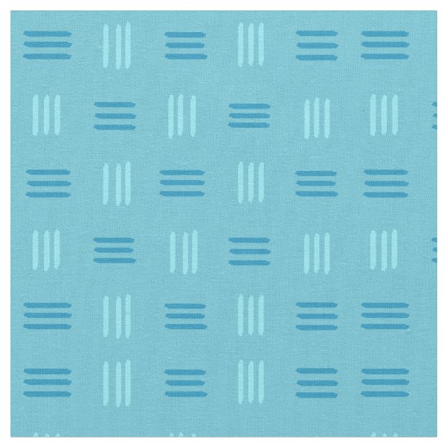 Mid Century Modern Patterned Lines (Sky Blue) Fabric (Close Up)