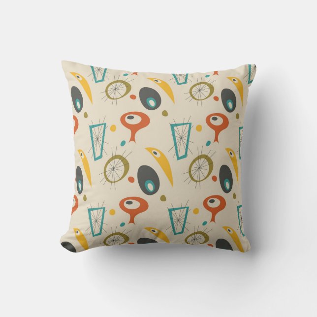 Mid century modern patterned  number  14 cushion (Front)