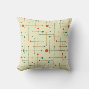 Mid century modern patterned number 16 cushion