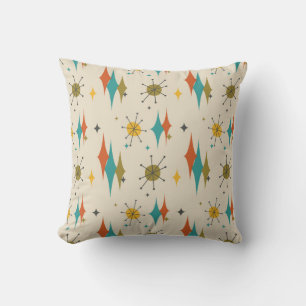 Mid century modern patterned number 6 cushion