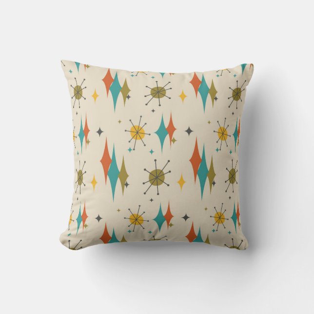 Mid century modern patterned  number 6 cushion (Front)