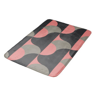 Mid-Century Modern peach and grey     Bath Mat