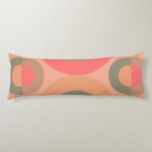 Mid-Century Modern Peach and Olive Body Cushion