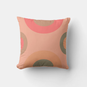 Mid-Century Modern Peach and Olive  Cushion