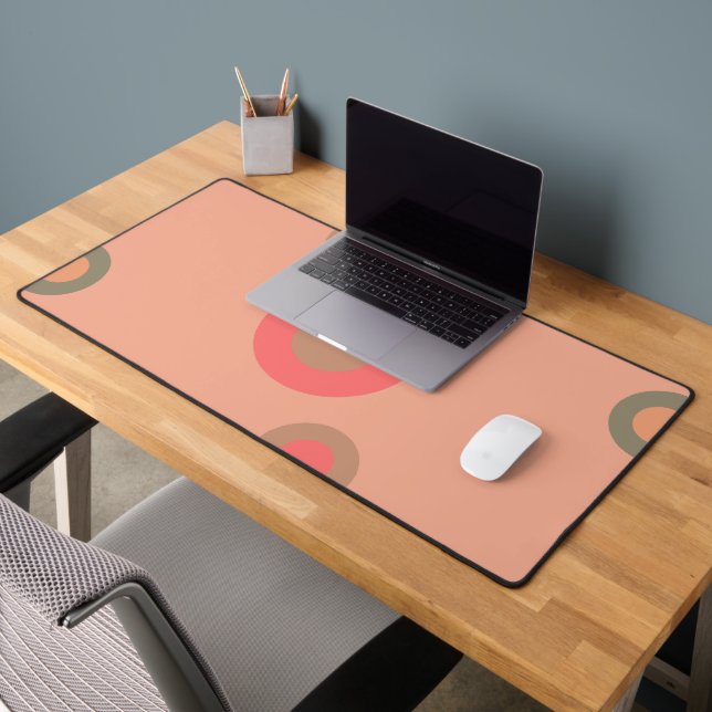 Mid-Century Modern Peach and Olive  Desk Mat (Office 2)