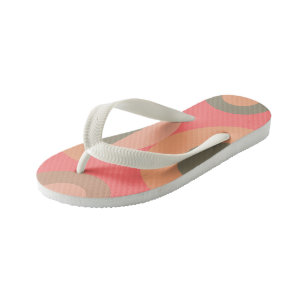 Mid-Century Modern Peach and Olive Kid's Flip Flops